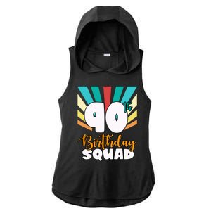 90th Birthday Squad 90 Years Old Ladies PosiCharge Tri-Blend Wicking Draft Hoodie Tank