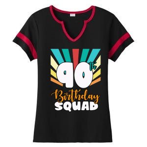 90th Birthday Squad 90 Years Old Ladies Halftime Notch Neck Tee