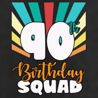 90th Birthday Squad 90 Years Old 7 Panel Mesh Trucker Snapback Hat