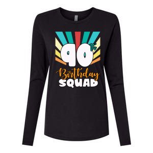 90th Birthday Squad 90 Years Old Womens Cotton Relaxed Long Sleeve T-Shirt