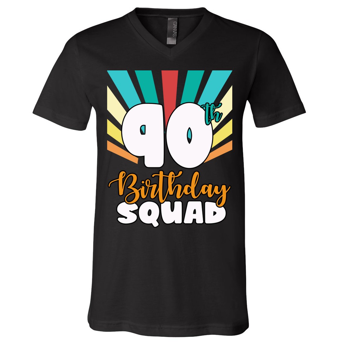 90th Birthday Squad 90 Years Old V-Neck T-Shirt