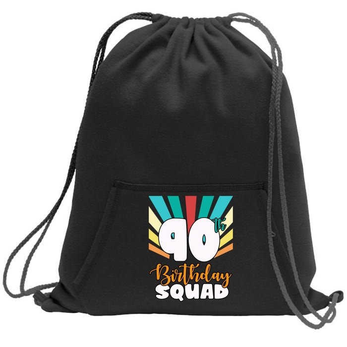 90th Birthday Squad 90 Years Old Sweatshirt Cinch Pack Bag