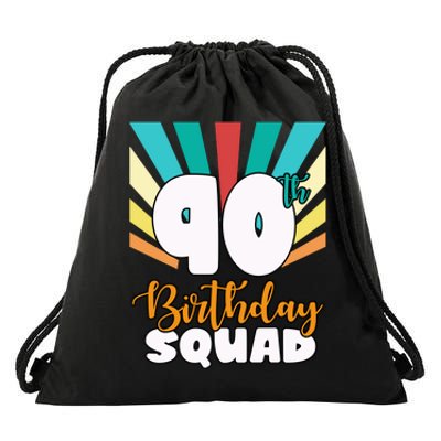 90th Birthday Squad 90 Years Old Drawstring Bag