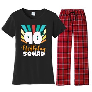 90th Birthday Squad 90 Years Old Women's Flannel Pajama Set