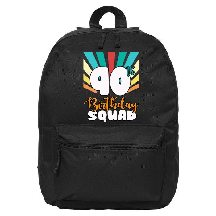 90th Birthday Squad 90 Years Old 16 in Basic Backpack