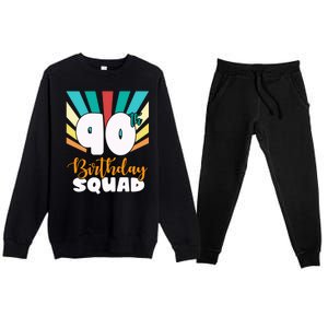 90th Birthday Squad 90 Years Old Premium Crewneck Sweatsuit Set