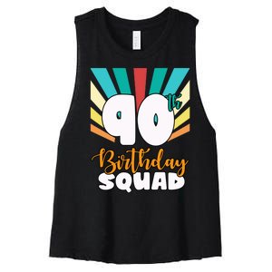 90th Birthday Squad 90 Years Old Women's Racerback Cropped Tank