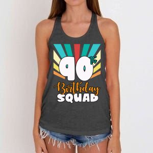 90th Birthday Squad 90 Years Old Women's Knotted Racerback Tank