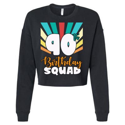 90th Birthday Squad 90 Years Old Cropped Pullover Crew