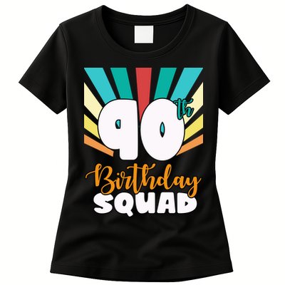 90th Birthday Squad 90 Years Old Womens T-Shirt