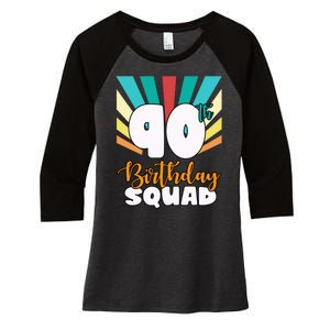 90th Birthday Squad 90 Years Old Women's Tri-Blend 3/4-Sleeve Raglan Shirt