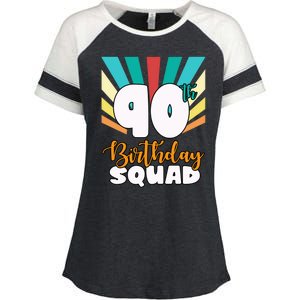 90th Birthday Squad 90 Years Old Enza Ladies Jersey Colorblock Tee