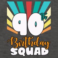 90th Birthday Squad 90 Years Old Vector Backpack