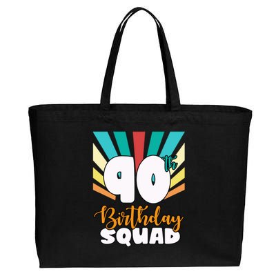 90th Birthday Squad 90 Years Old Cotton Canvas Jumbo Tote