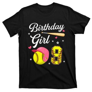 9th Birthday Softball Player Themed Nine 9 Years Old T-Shirt