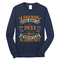 90th Birthday Tee Vintage Legends Born In 1933 90 Years Old Long Sleeve Shirt