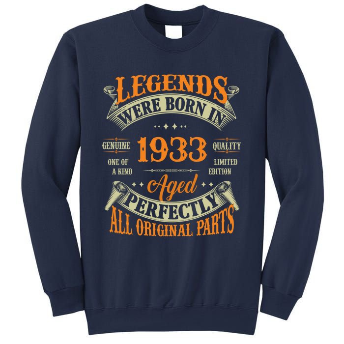 90th Birthday Tee Vintage Legends Born In 1933 90 Years Old Sweatshirt