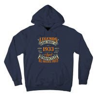 90th Birthday Tee Vintage Legends Born In 1933 90 Years Old Tall Hoodie