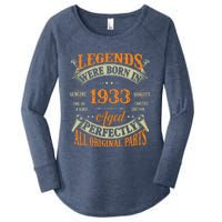 90th Birthday Tee Vintage Legends Born In 1933 90 Years Old Women's Perfect Tri Tunic Long Sleeve Shirt