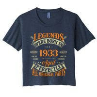 90th Birthday Tee Vintage Legends Born In 1933 90 Years Old Women's Crop Top Tee