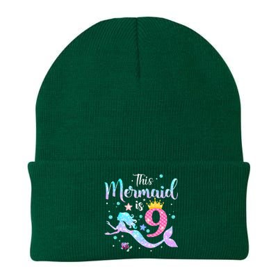 9th Birthday This Mermaid Is 9 Years Old Knit Cap Winter Beanie