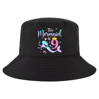 9th Birthday This Mermaid Is 9 Years Old Cool Comfort Performance Bucket Hat