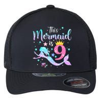 9th Birthday This Mermaid Is 9 Years Old Flexfit Unipanel Trucker Cap