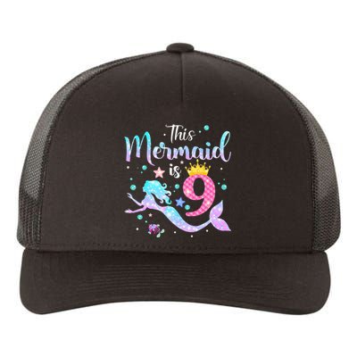 9th Birthday This Mermaid Is 9 Years Old Yupoong Adult 5-Panel Trucker Hat