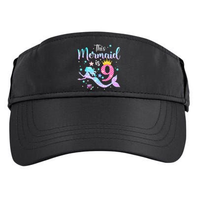 9th Birthday This Mermaid Is 9 Years Old Adult Drive Performance Visor