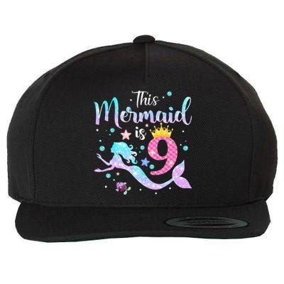 9th Birthday This Mermaid Is 9 Years Old Wool Snapback Cap