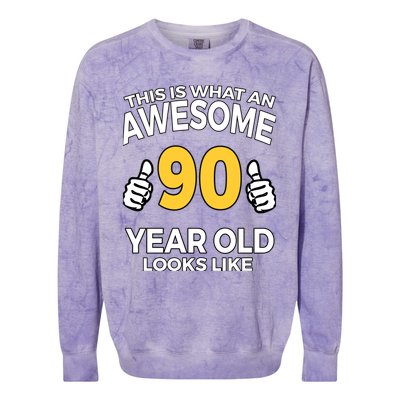 90th Birthday T Funny 90 Years Old Gifts Colorblast Crewneck Sweatshirt