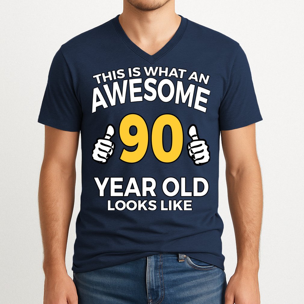 90th Birthday T Funny 90 Years Old Gifts V-Neck T-Shirt