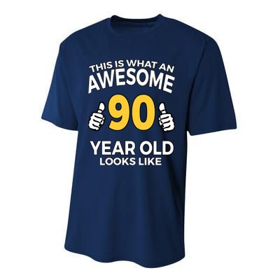 90th Birthday T Funny 90 Years Old Gifts Performance Sprint T-Shirt