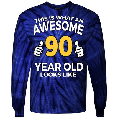 90th Birthday T Funny 90 Years Old Gifts Tie-Dye Long Sleeve Shirt