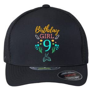 9th Birthday This Mermaid Is 9 Years Old Flexfit Unipanel Trucker Cap