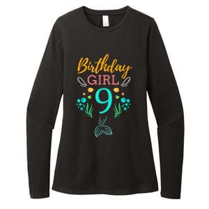 9th Birthday This Mermaid Is 9 Years Old Womens CVC Long Sleeve Shirt