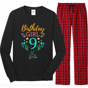 9th Birthday This Mermaid Is 9 Years Old Long Sleeve Pajama Set