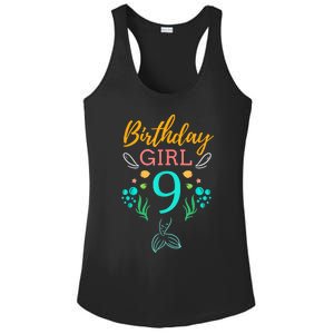 9th Birthday This Mermaid Is 9 Years Old Ladies PosiCharge Competitor Racerback Tank