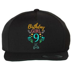 9th Birthday This Mermaid Is 9 Years Old Wool Snapback Cap