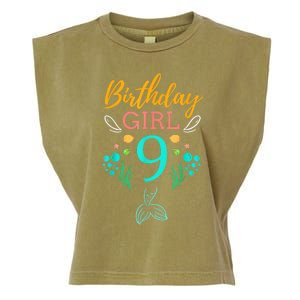 9th Birthday This Mermaid Is 9 Years Old Garment-Dyed Women's Muscle Tee