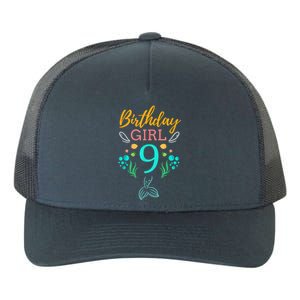 9th Birthday This Mermaid Is 9 Years Old Yupoong Adult 5-Panel Trucker Hat