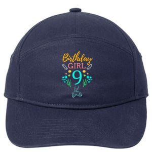 9th Birthday This Mermaid Is 9 Years Old 7-Panel Snapback Hat