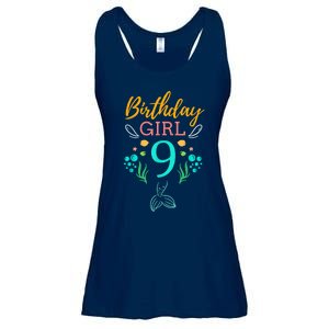 9th Birthday This Mermaid Is 9 Years Old Ladies Essential Flowy Tank