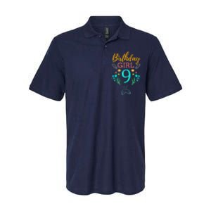 9th Birthday This Mermaid Is 9 Years Old Softstyle Adult Sport Polo