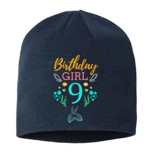 9th Birthday This Mermaid Is 9 Years Old Sustainable Beanie