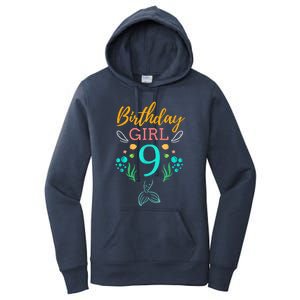 9th Birthday This Mermaid Is 9 Years Old Women's Pullover Hoodie