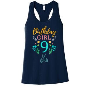 9th Birthday This Mermaid Is 9 Years Old Women's Racerback Tank