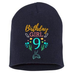 9th Birthday This Mermaid Is 9 Years Old Short Acrylic Beanie