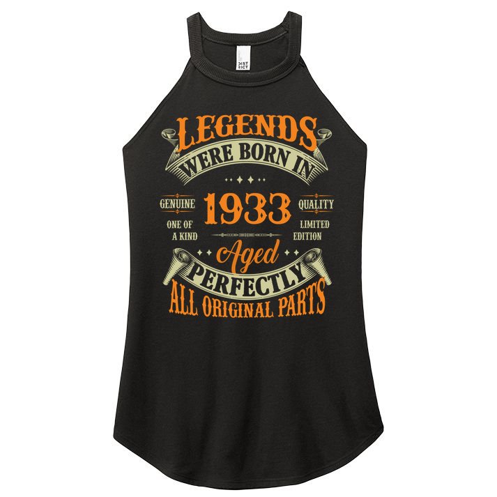 90th Birthday Tee Vintage Legends Born In 1933 90 Years Old Women's Perfect Tri Rocker Tank