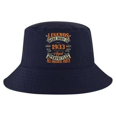 90th Birthday Tee Vintage Legends Born In 1933 90 Years Old Cool Comfort Performance Bucket Hat